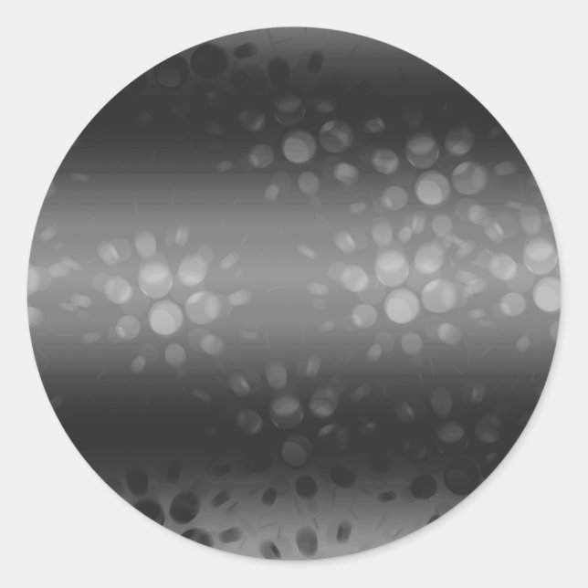 Dotted Bursts Pattern - Black, Grey, White Classic Round Sticker (Front)