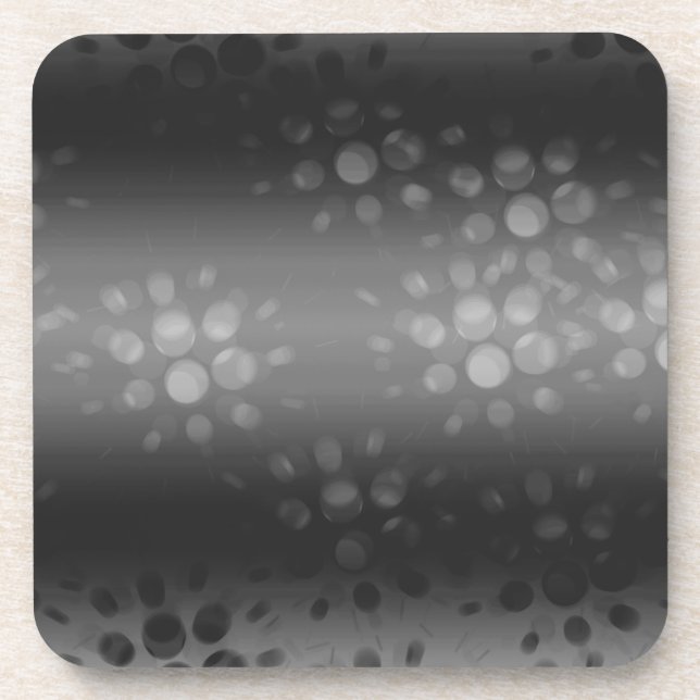 Dotted Bursts Pattern - Black, Grey, White Coaster (Front)