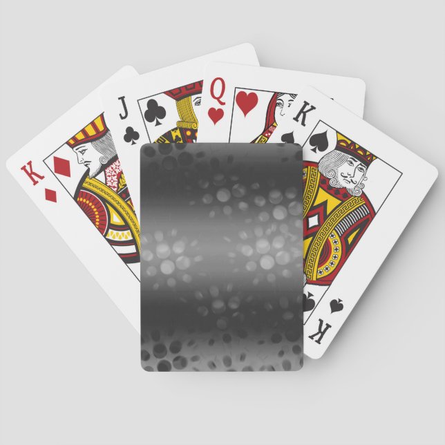 Dotted Bursts Pattern - Black, Grey, White Playing Cards (Back)