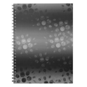 Dotted Bursts Pattern - Black, Grey, White Spiral Notebook