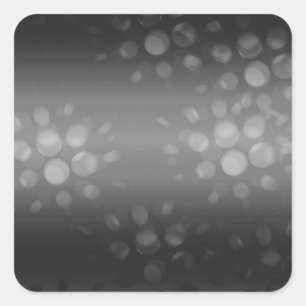 Dotted Bursts Pattern - Black, Grey, White Square Sticker