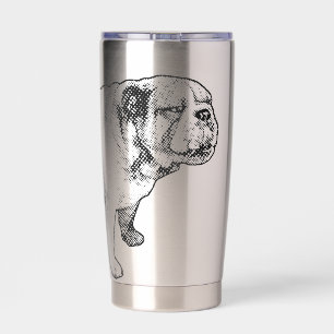dotted calm, bulldog joy insulated tumbler