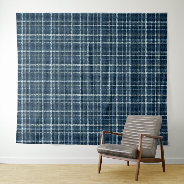 Dotted chequered pattern. Grey-blue. Tapestry (In Situ (Horizontal))