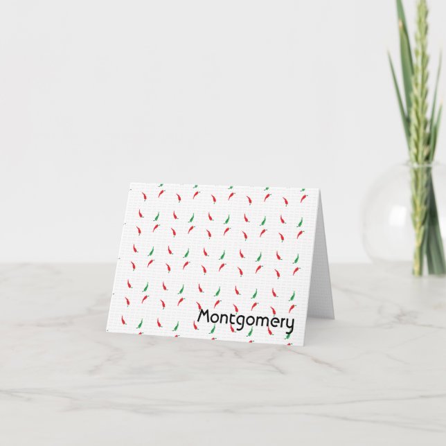 Dotted Chile Pepper Pattern Note Card (Front)