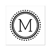 Dotted Circle Family Monogram Stamp