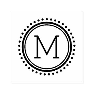 Dotted Circle Family Monogram Stamp