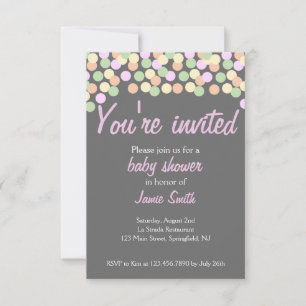Dotted Confetti Baby Shower Invitation