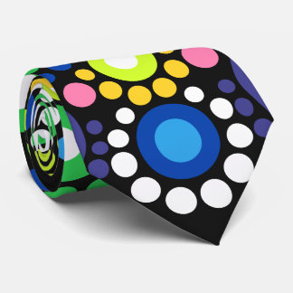 Dotted Floral Mandala Retro Hippie Dots Tie