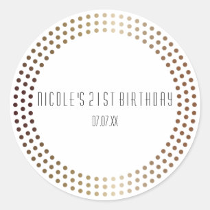 Dotted Gold Circles Modern Dots Custom Favour Classic Round Sticker