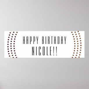 Dotted Gold Circles Modern Dots Party Banner Poster