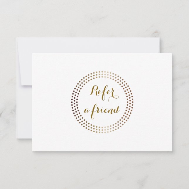 Dotted Gold Circles Modern Dots Referral Card (Front)