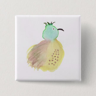 Dotted Green and Yellow Bird 15 Cm Square Badge