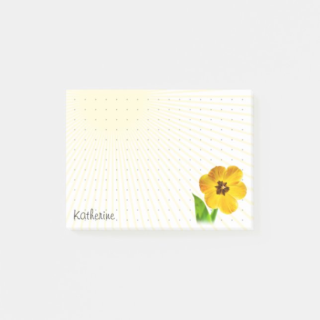 Dotted Grid - Cute Yellow Tulip Floral Photography Post-it Notes (Front)