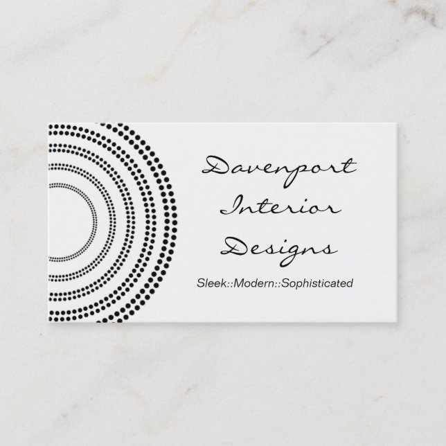 Dotted Half Moons Business Card, Black Card (Front)
