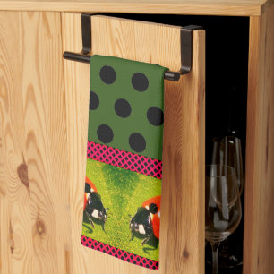 Dotted LadyBug Tea Towel