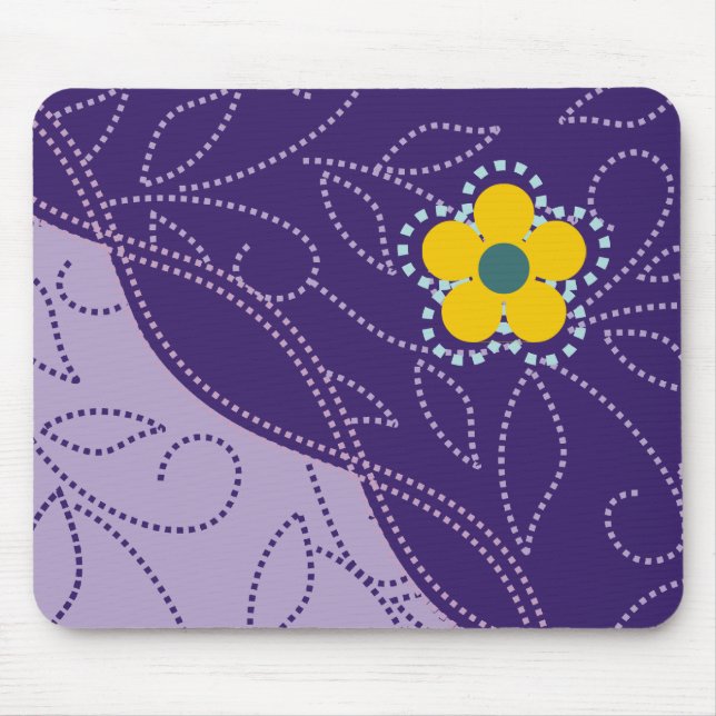 Dotted Leaves And Flower Mousepads (Front)
