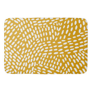 Dotted lines burnt yellow pattern bath mat