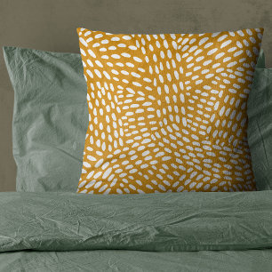Dotted lines burnt yellow pattern cushion
