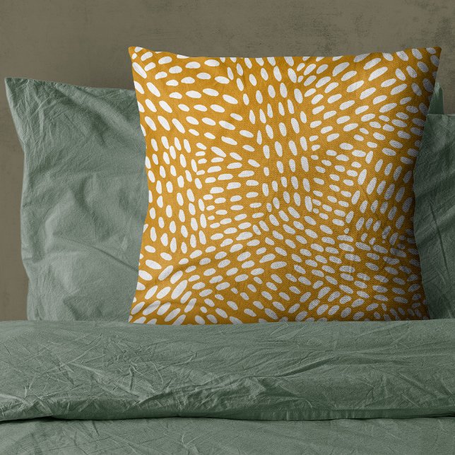 Dotted lines burnt yellow pattern cushion (Creator Uploaded)