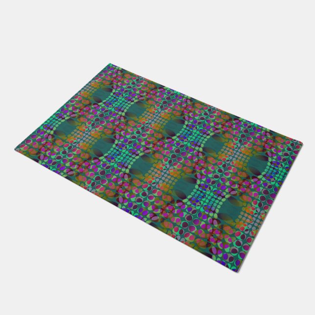 Dotted Orderly Chaos Wallpaper coloured + your ide Doormat (Angled)