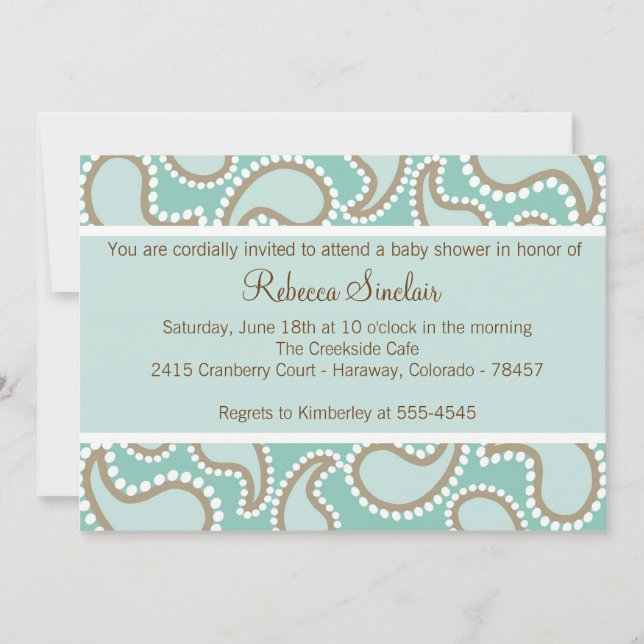 Dotted Paisley Invitation (Front)