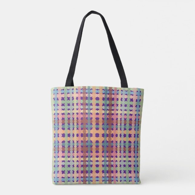 Dotted Pastel Plaid Pattern  Tote Bag (Back)