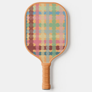 Dotted Pastel Plaid Pickleball Paddle