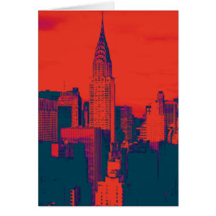 Dotted Red Retro Style Pop Art New York City