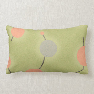 Dotted Retro Universe Green Lumbar Cushion