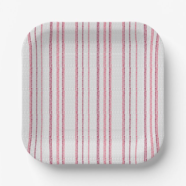 Dotted striped pattern. paper plate (Front)