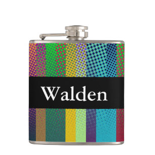 Dotted Stripes Pattern coloured + your ideas Hip Flask