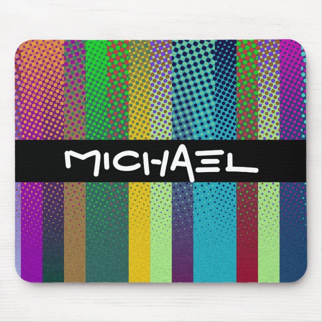 Dotted Stripes Pattern coloured + your ideas Mouse Pad (Front)