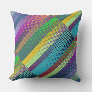 Dotted Stripes Pattern coloured + your ideas Outdoor Cushion