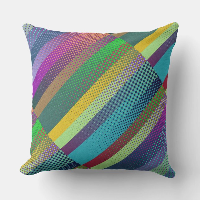 Dotted Stripes Pattern coloured + your ideas Outdoor Cushion (Front)