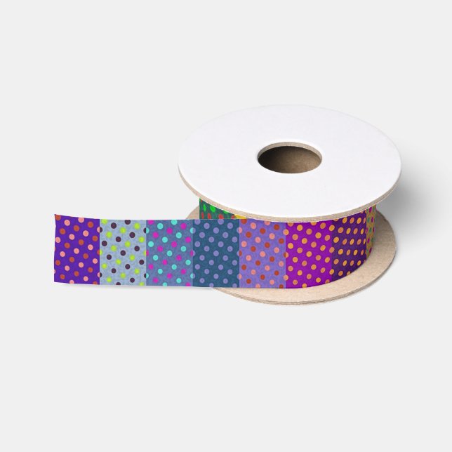 Dotted Stripes Pattern coloured + your ideas Satin Ribbon (Spool)