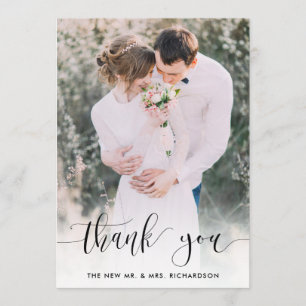 Dotted Thanks   Wedding Photo Thank You Card