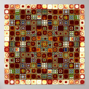Dotted Tiles Pattern Poster