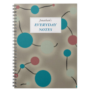 Dotted Universe Grey with Text Label Spiral Notebook