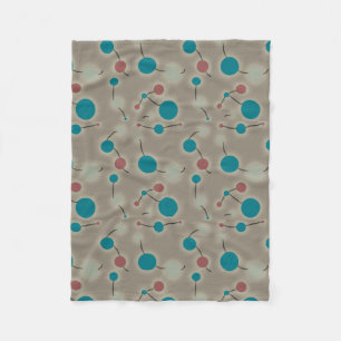 Dotted Universe Retro Grey Fleece Blanket