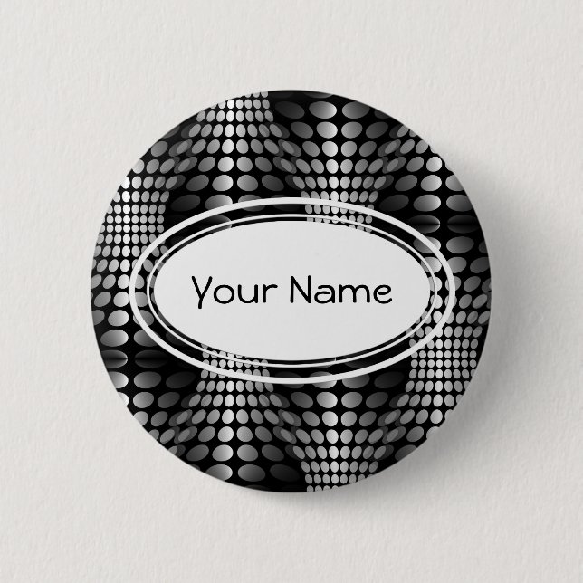 Dotted Waves Wallpaper black & white 6 Cm Round Badge (Front)
