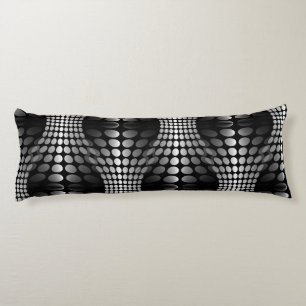 Dotted Waves Wallpaper black & white Body Cushion