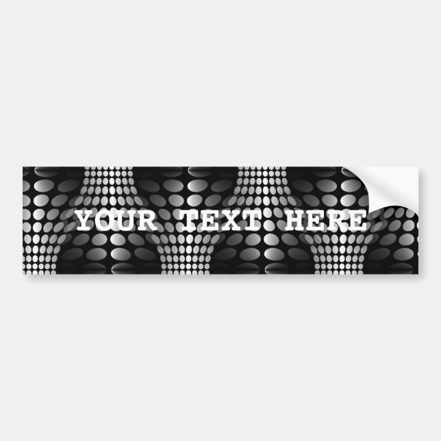 Dotted Waves Wallpaper black & white Bumper Sticker (Front)