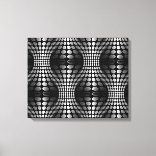 Dotted Waves Wallpaper black & white Canvas Print