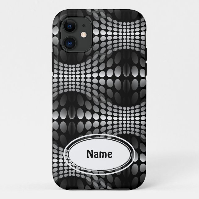 Dotted Waves Wallpaper black & white Case-Mate iPhone Case (Back)