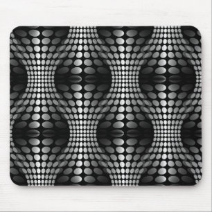 Dotted Waves Wallpaper black & white Mouse Pad