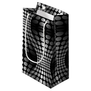 Dotted Waves Wallpaper black & white Small Gift Bag