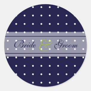 Dotted wedding classic round sticker