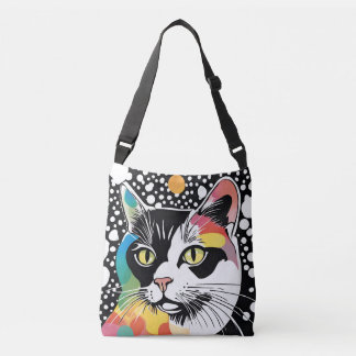 Dotted Whiskers Colorful Cat Polka Dots Tote Bag