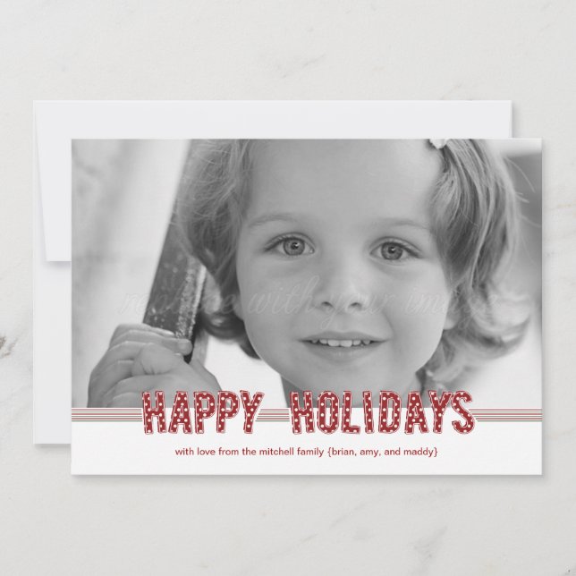 Dotted Wishes Christmas Cards/ Holiday Photo Cards (Front)