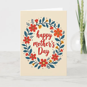 Dotted Wreath Mothers Day Card